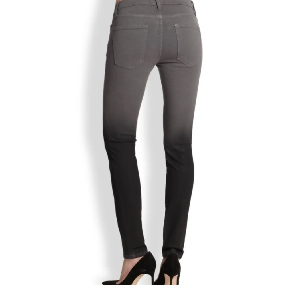 Current/Elliott The Stiletto Ombre Dark Castle Gray Black Coated Skinny Jeans 26 - Picture 3 of 10